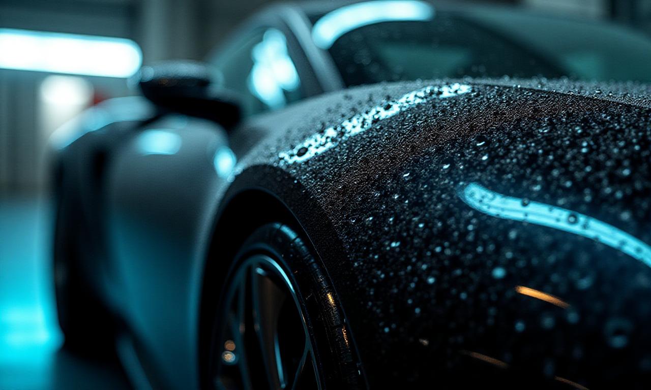 Auto di lusso appena lavata con riflessi perfetti